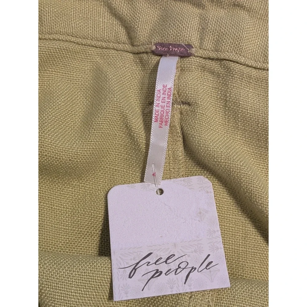 Free People Can't Blame Me Linen Mini Skirt A-Line Pockets‎ Casual Sz. 4 NWT